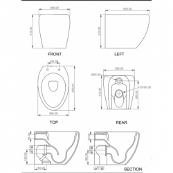 Coppia Sanitari Wc + Bidet a Terra Filo Muro TOUCH - Sistema di Scarico Smart Clean - Senza Copri WC