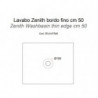 Lavabo d'Appoggio 50x40xh14 cm Rettangolare - Mod. ZENITH - Design Moderno - Ceramica Bianco - Bordo Sottile